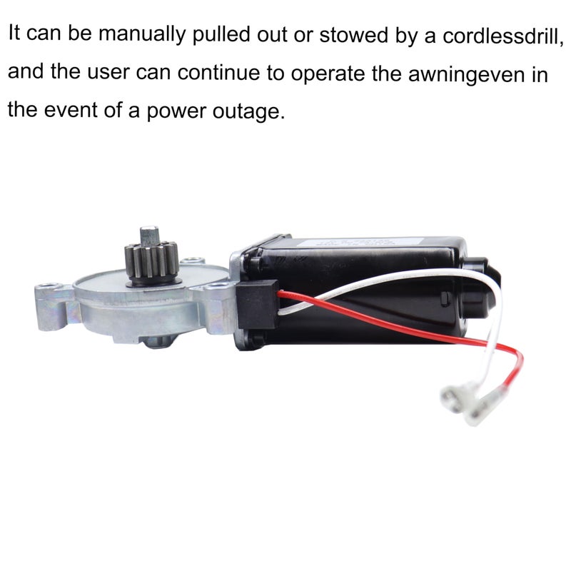 MOCW 266149 RV Power Awning Motor Replacement Universal Motor 12-Volt DC 75-RPM Compatible with Solera Power Awnings Including Flat, Pitched and Short Assemblies - Image 3